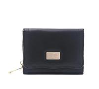 DSFDFDG PU Soft Multi-Card Zipper Short Three Fold Bag Large Capacity Lady Folding Can Expand The Street Popular(Black)