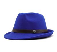 DSFDFDG Simple Men Top Hat For Winter Autumn Elegant Lady Felt Jazz(Blue)