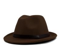 DSFDFDG Simple Men Top Hat For Winter Autumn Elegant Lady Felt Jazz(Brown)