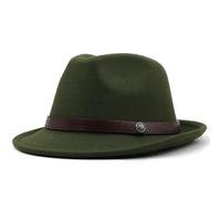 DSFDFDG Simple Men Top Hat For Winter Autumn Elegant Lady Felt Jazz(Deep Green)