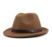DSFDFDG Simple Men Top Hat For Winter Autumn Elegant Lady Felt Jazz(Khaki)