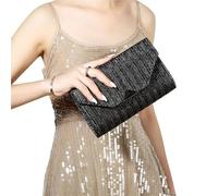 DSFDFDG Straw Woven Clutch Bag Beach Rattan Causal Female Party Wedding Evening Bag Summer Vacation Luxury Purse Handbag Rattan Woven For Evening Prom Wedding Party(Black)