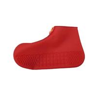 DSFDFDG Waterproof Shoe Covers 1 Pair Rubber Shoes Cover Zippers Unisex Reusable Waterproof Covers White Non-slip Silicone Rain(Red,XL)