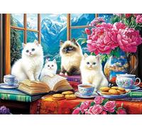 DSFEFV 5D Diamond Painting Kit for Adults,Diamond Art Kits for Beginner,Gem Art,Crystal Art Kits Full Round Drill for Home Wall Decor Gifts for Women, Men (cat)