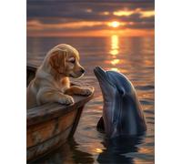 DSFEFV 5D Diamond Painting Kit for Adults,Diamond Art Kits for Beginner,Gem Art,Crystal Art Kits Full Round Drill for Home Wall Decor Gifts for Women, Men (Puppy)