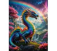 DSFEFV DIY Wooden Framed Paint by Numbers Kits for Adults,Painting Kit on Canvas, Color by Numbers Acrylic,Mini Adult Paint by Number for Home Wall Decor,Gifts (Dragon)