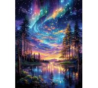 DSFEFV DIY Wooden Framed Paint by Numbers Kits for Adults,Painting Kit on Canvas, Color by Numbers Acrylic,Mini Adult Paint by Number for Home Wall Decor,Gifts (2 Sky)