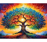 DSFEFV DIY Wooden Framed Paint by Numbers Kits for Adults,Painting Kit on Canvas, Color by Numbers Acrylic,Mini Adult Paint by Number for Home Wall Decor,Gifts (Tree)
