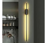 DSFFD Dimmable LED Long Strip Wall Lights, Modern Simple Aluminum Wall Mounted Background Linear Sconce Lamp, for Bedroom Living Room Corridor Stairs,Black B,60cm