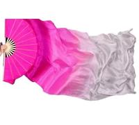 DSFIHJO 1 Pair(Left+Right) Real Silk Belly Dance Fan Veil .8m For Women(Color 1,150cmX90cm)