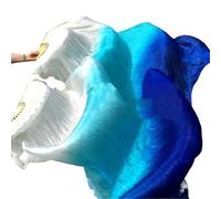 DSFIHJO 1 Pair Left Right Silk Belly Dance Fan Veil Women Long Fans Veils For Praise Dancing Performance(Color 9,150cm 1pair)