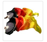 DSFIHJO 1 Pair Left Right Silk Belly Dance Fan Veil Women Long Fans Veils For Praise Dancing Performance(Color 20,210cm 1pair)
