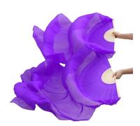 DSFIHJO 1 Pair Stage Performance Silk Belly Dance Fans Dance Accessories Belly Dancing Silk Fans Solid Color Fans(Purple,XXL-280x90cm)