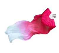 DSFIHJO 1PC 150cm Length Extra Long Floating Head Double Side Satin Fan Dancer Practice Imitation Props Silk Fans(Color 3)