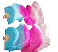 DSFIHJO Accessories Belly Dancing Silk Fans Stage Performance Silk Belly Dance Fans Gradient Colour Dance(Color 11,XXL-280x90cm)