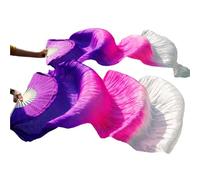 DSFIHJO Accessories Belly Dancing Silk Fans Stage Performance Silk Belly Dance Fans Gradient Colour Dance(Color 8,XXL-280x90cm)