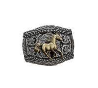 DSFIHJO Belt Buckle 2pcs Western Belt Buckle Initial Vintage Cowboy Rodeo Silver Large Skull for Men Women(SILVER 1)