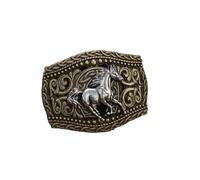 DSFIHJO Belt Buckle 2pcs Western Belt Buckle Initial Vintage Cowboy Rodeo Silver Large Skull for Men Women(BROWN 1-01)
