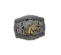 DSFIHJO Belt Buckle 2pcs Western Belt Buckle Initial Vintage Cowboy Rodeo Silver Large Skull for Men Women(SILVER 3)