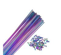 DSFIHJO Bike spokes Bicycle Spokes 2.0 Round J-bend/straight Pull Rainbow Color Bikes With Copper Cap Can Choose Any Length Below 310mm Universal Fit Bike Spokes(Steaight 48pcs)