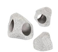 DSFIHJO Ceramic Stackable Rock Aquarium Decorations Fish Cave For Fighting Tank Pond Shrimp Breeding Ornament Decor For Shrimp Cichlid Betta Fish(1pc 30mm Dual Hole)