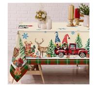 DSFIHJO Christmas Table Cloth Christmas Snowman Polyester Rectangle Tablecloth Party Decoration Waterproof Dining Table(02,85x85cm 33x33inch)