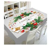 DSFIHJO Christmas Table Cloth Christmas Snowman Polyester Rectangle Tablecloth Party Decoration Waterproof Dining Table Navidad Decorations(10,85x85cm 33x33inch)