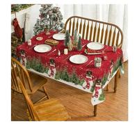 DSFIHJO Christmas Table Cloth Christmas Snowman Polyester Rectangle Tablecloth Party Decoration Waterproof Dining Table Navidad Decorations(04,85x85cm 33x33inch)