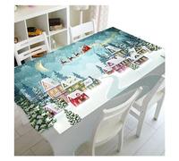 DSFIHJO Christmas Table Cloth Christmas Snowman Polyester Rectangle Tablecloth Party Decoration Waterproof Dining Table(06,85x85cm 33x33inch)