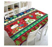 DSFIHJO Christmas Table Cloth Christmas Snowman Rectangular Tablecloth, Winter Santa Gift Tree for Holiday Party Dinner Ornaments(Q,85x85cm33x33inch)