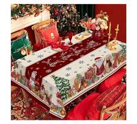 DSFIHJO Christmas Table Cloth Christmas Tablecloth Snowman Pattern Rectangular Farmhouse Table Stain-resistant Decorations(85x85cm33x33inch)