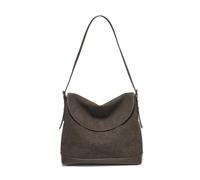 DSFIHJO Commuter Tote Bag Autumn Winter Vintage Women's Bag Large Capacity Suede Leather Shoulder Simple Casual Commuter Retro Handbag for Office(9158101F Coffee)