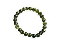 DSFIHJO Crystal bracelet Stone Bracelet Peridot Crystal Beads Jewelry For Men Magnetic Women Elastic Thread 6 8 10mm Green Beaded bracelets for women(8MM 1 Bracelet,17.5cm)