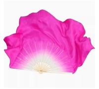 DSFIHJO Dance Fan Real Silk 86cm Gradient Folding Veil Hand Paint Bellydance Folk Square Dancer Show Props(Color 4,2pcs Right Hand)