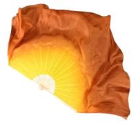 DSFIHJO Dance Fan Real Silk 86cm Gradient Folding Veil Hand Paint Bellydance Folk Square Dancer Show Props(Color 10,2pcs Right Hand)