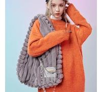 DSFIHJO Fluffy tote bag Women Fluffy Shoulder Bags Large Capacity Pink Soft Plush Tote Bag Toweling Handbags for Cool Girls Winter Fluffy bag winter autumn(Gray)
