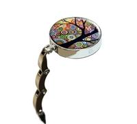 DSFIHJO Handbag Hooks for Tables Foldable Bag Hook Happiness Tree Pattern Travel Portable Hooks Table Edge Hanging Storage Hanger Key Ring Rack Foldable Bag Hook for Table(Color1)