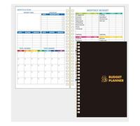DSFIHJO Inspirational Notebooks 2pcs 50 sheets Budget Planner Monthly Bill Organizer PVC Hardcover Budget Book For Savings Debt Expense Tracking Notebook(2pcs Black Gold)