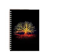 DSFIHJO Inspirational Notebooks 3pcs Tree Of Life Spiral Notebook Faith Belief Note Book Inspirational Super Plant Dairy Journal Black White Art Cover Blank Line(Color-9)