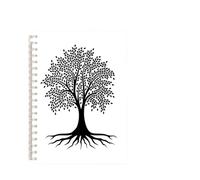 DSFIHJO Inspirational Notebooks 3pcs Tree Of Life Spiral Notebook Faith Belief Note Book Inspirational Super Plant Dairy Journal Black White Art Cover Blank Line(Color-5)
