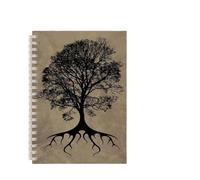 DSFIHJO Inspirational Notebooks 3pcs Tree Of Life Spiral Notebook Faith Belief Note Book Inspirational Super Plant Dairy Journal Black White Art Cover Blank Line(Color-2)