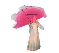 DSFIHJO Long Belly Dance Fan Veils 2pcs Fishbone Fan Veil Opening Dance Stage Props Performance Gradient Color Chiffon Large Fans 85cm(Color 19)