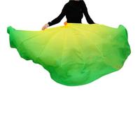 DSFIHJO Long Belly Dance Fan Veils 85cm Big Dance Fan Chiffon Foldable Fishbone Flowy Dancer Props Bellydance(Color 2,2PCS)