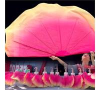 DSFIHJO Long Belly Dance Fan Veils 85cm Big Dance Fan Chiffon Foldable Fishbone Flowy Dancer Props Bellydance(Color 18,2PCS)
