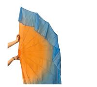 DSFIHJO Long Belly Dance Fan Veils 85cm Big Dance Fan Chiffon Foldable Fishbone Flowy Dancer Props Bellydance(Color 1,1PCS)