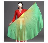 DSFIHJO Long Belly Dance Fan Veils Chiffon Big Fan Veil Dance Props Fishbone Foldable Handle Dancing Chinese 85cm(Color 4,1PCS)