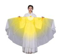 DSFIHJO Long Belly Dance Fan Veils Fibone Chondral Fan Dance Props Opening Ceremony(COLOR 26)