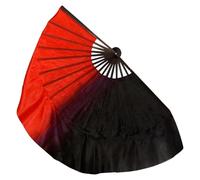 DSFIHJO Professional Dance Fan Real Silk Extra Long 86cm Double Side Dancer Props Bellydance Yangko Square Show Flowy(Light purple,1pcs Right 1pcs Left)