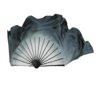 DSFIHJO Professional Dance Fan Real Silk Extra Long 86cm Double Side Dancer Props Bellydance Yangko Square Show Flowy(Color7,1pcs Right 1pcs Left)