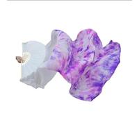 DSFIHJO Real Silk Dance Fan Belly 1 Pair / 1Piece Right Hand Long Fans Handmade Tie-dye Modern(Color2,120x90cm-Real Silk)